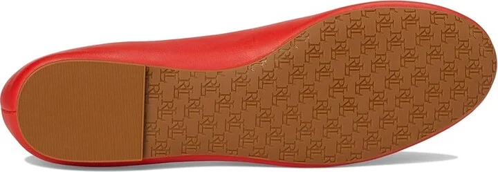 Lauren Ralph Lauren Jayna Nappa Leather Flats High Women's Heels Bright Vermilion : 7.5 B - Medium - Image 3