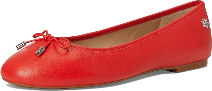 Lauren Ralph Lauren Jayna Nappa Leather Flats High Women's Heels Bright Vermilion : 7.5 B - Medium - Image 5