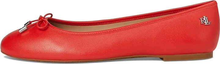 Lauren Ralph Lauren Jayna Nappa Leather Flats High Women's Heels Bright Vermilion : 7.5 B - Medium - Image 6