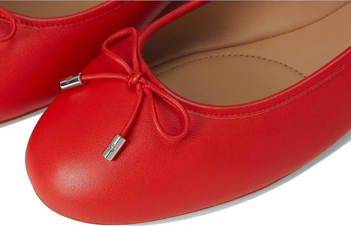 Lauren Ralph Lauren Jayna Nappa Leather Flats High Women's Heels Bright Vermilion : 7.5 B - Medium - Image 7
