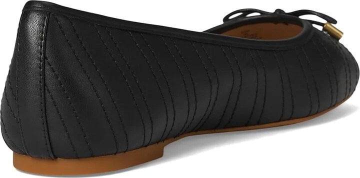 Lauren Ralph Lauren Jayna Stitched Leather Flat Women's Flat Shoes Black/Black : 11 B - Medium, Leather/Rubber - Image 4