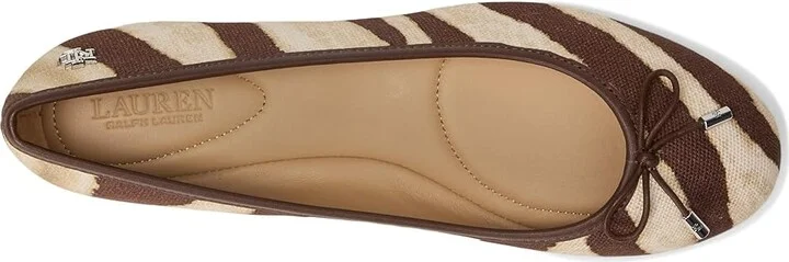 Lauren Ralph Lauren Jayna Zebra-print Canvas Flats High Women's Heels Zebra/Dark Hickory : 9 B - Medium - Image 2