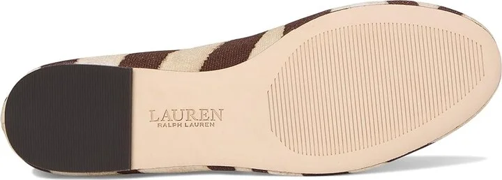 Lauren Ralph Lauren Jayna Zebra-print Canvas Flats High Women's Heels Zebra/Dark Hickory : 9 B - Medium - Image 3