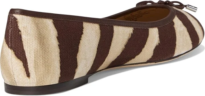 Lauren Ralph Lauren Jayna Zebra-print Canvas Flats High Women's Heels Zebra/Dark Hickory : 9 B - Medium - Image 4