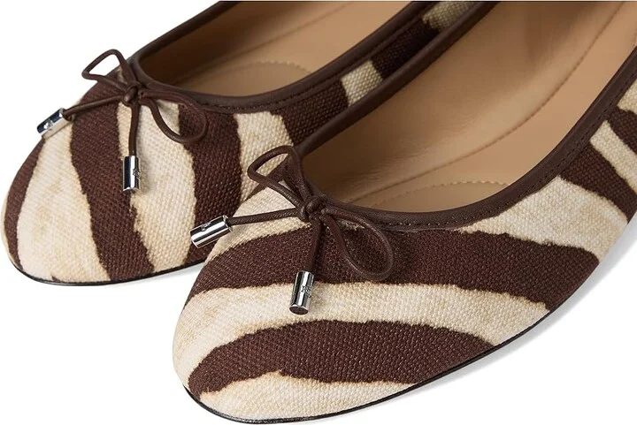 Lauren Ralph Lauren Jayna Zebra-print Canvas Flats High Women's Heels Zebra/Dark Hickory : 9 B - Medium - Image 7