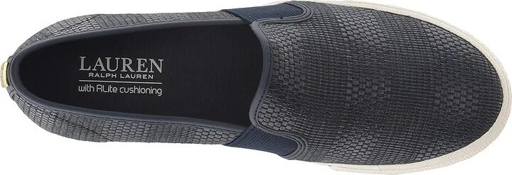 Lauren Ralph Lauren Jinny Sneaker Women's Shoes Navy : 10 B - Medium, Synthetic/Textile - Image 3