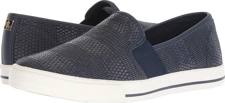 Lauren Ralph Lauren Jinny Sneaker Women's Shoes Navy : 10 B - Medium, Synthetic/Textile