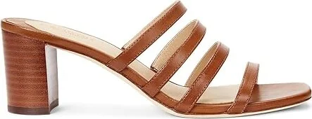 Lauren Ralph Lauren Kimmi Sandals Women's Sandals Deep Saddle Tan : 8 B - Medium, Leather - Image 4