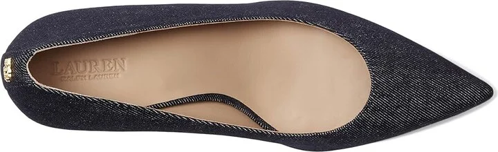 Lauren Ralph Lauren Lanette Denim Pumps High Women's Heels Dark Denim : 9 B - Medium, Leather/Rubber - Image 2