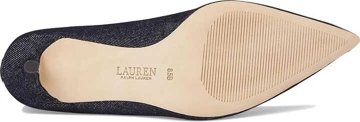 Lauren Ralph Lauren Lanette Denim Pumps High Women's Heels Dark Denim : 9 B - Medium, Leather/Rubber - Image 3