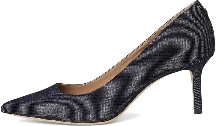 Lauren Ralph Lauren Lanette Denim Pumps High Women's Heels Dark Denim : 9 B - Medium, Leather/Rubber - Image 6