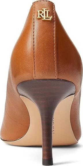Lauren Ralph Lauren Lanette Pump Women's Shoes Deep Saddle Tan : 7.5 B - Medium, Leather/Suede - Image 3