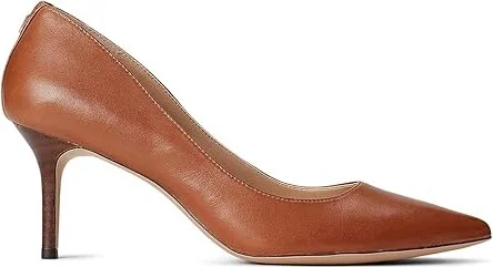 Lauren Ralph Lauren Lanette Pump Women's Shoes Deep Saddle Tan : 7.5 B - Medium, Leather/Suede - Image 4