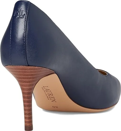 Lauren Ralph Lauren Lanette Pump Women's Shoes Refined Navy : 10 B - Medium, Leather - Image 4