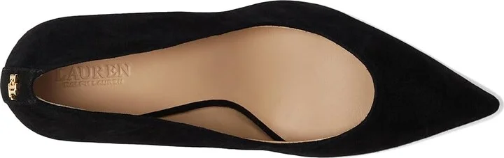 Lauren Ralph Lauren Lanette Suede Block-Heel Pumps High Women's Heels Black : 7 B - Medium - Image 2