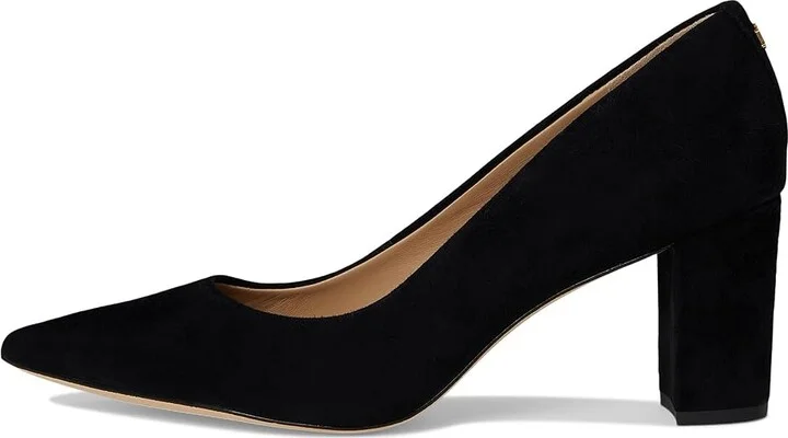 Lauren Ralph Lauren Lanette Suede Block-Heel Pumps High Women's Heels Black : 7 B - Medium - Image 6