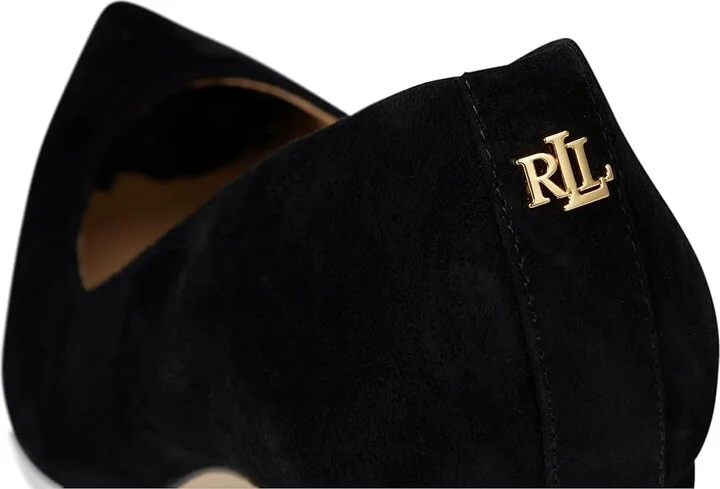 Lauren Ralph Lauren Lanette Suede Block-Heel Pumps High Women's Heels Black : 7 B - Medium - Image 7