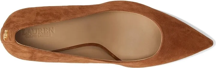 Lauren Ralph Lauren Lanette Suede Block-Heel Pumps High Women's Heels Lauren Tan : 6 B - Medium - Image 2