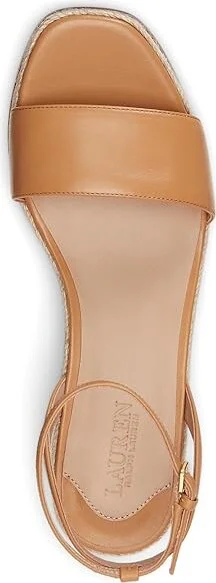 Lauren Ralph Lauren Leona Espadrille Women's Sandals Buff : 11 B - Medium, Leather - Image 2