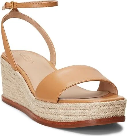 Lauren Ralph Lauren Leona Espadrille Women's Sandals Buff : 11 B - Medium, Leather