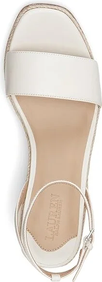 Lauren Ralph Lauren Leona Espadrille Women's Sandals Soft White : 5 B - Medium, Leather - Image 2