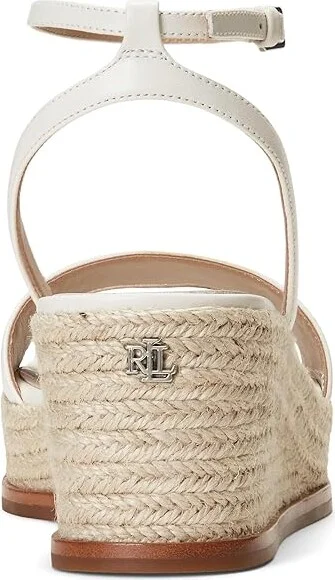 Lauren Ralph Lauren Leona Espadrille Women's Sandals Soft White : 5 B - Medium, Leather - Image 3