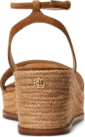 Lauren Ralph Lauren Leona Suede Espadrille Women's Sandals Whiskey : 11 B - Medium, Leather/Suede - Image 3