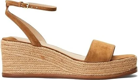 Lauren Ralph Lauren Leona Suede Espadrille Women's Sandals Whiskey : 11 B - Medium, Leather/Suede - Image 4