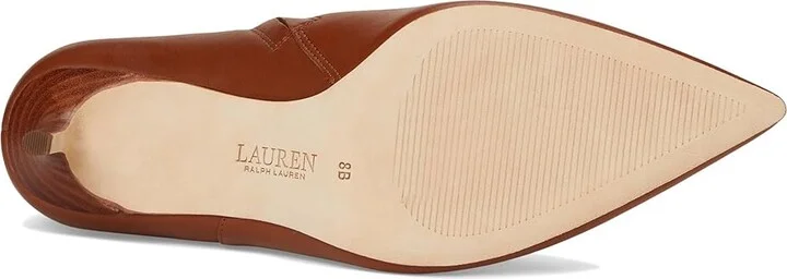 Lauren Ralph Lauren Lizie Burnished Leather Bootie Women's Boots Lauren Tan : 7.5 B - Medium, Leather/Rubber - Image 3