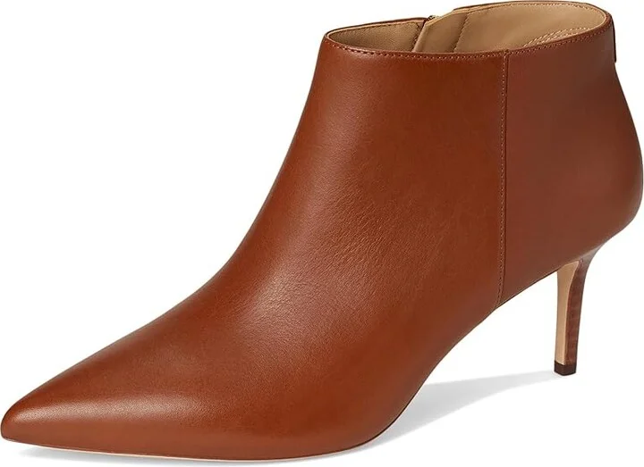 Lauren Ralph Lauren Lizie Burnished Leather Bootie Women's Boots Lauren Tan : 7.5 B - Medium, Leather/Rubber - Image 5