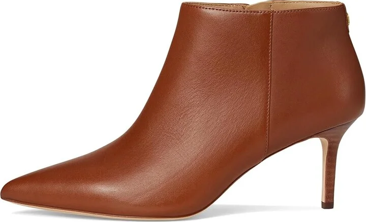 Lauren Ralph Lauren Lizie Burnished Leather Bootie Women's Boots Lauren Tan : 7.5 B - Medium, Leather/Rubber - Image 6