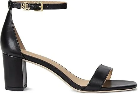 Lauren Ralph Lauren Logan Sandal Women's Sandals Black : 6.5 B - Medium, Leather - Image 4
