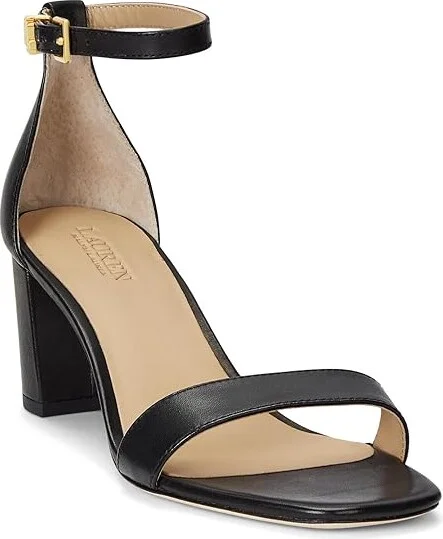 Lauren Ralph Lauren Logan Sandal Women's Sandals Black : 6.5 B - Medium, Leather