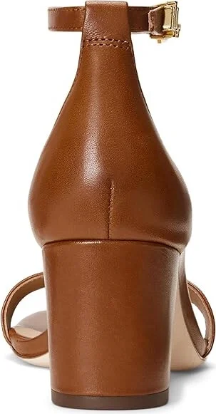 Lauren Ralph Lauren Logan Sandal Women's Sandals Deep Saddle Tan : 10 B - Medium, Leather - Image 3