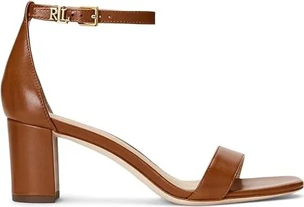 Lauren Ralph Lauren Logan Sandal Women's Sandals Deep Saddle Tan : 10 B - Medium, Leather - Image 4