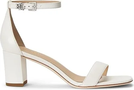 Lauren Ralph Lauren Logan Sandal Women's Sandals Soft White : 10 B - Medium, Leather - Image 4