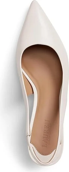 Lauren Ralph Lauren Lolah Pump High Women's Heels Soft White : 10 B - Medium, Leather - Image 2