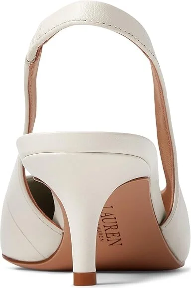 Lauren Ralph Lauren Lolah Pump High Women's Heels Soft White : 10 B - Medium, Leather - Image 3