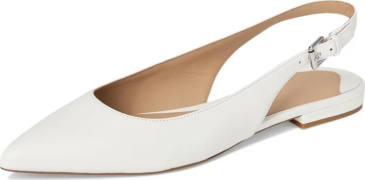 Lauren Ralph Lauren Londyn Nappa Leather Slingback Flat Women's Flat Shoes Snow White : 6 B - Medium - Image 5