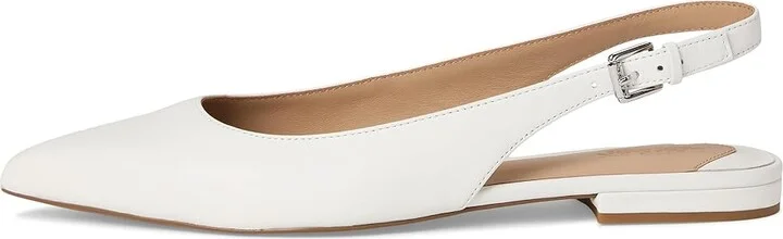 Lauren Ralph Lauren Londyn Nappa Leather Slingback Flat Women's Flat Shoes Snow White : 6 B - Medium - Image 6
