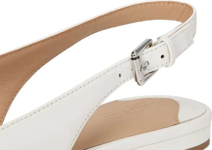 Lauren Ralph Lauren Londyn Nappa Leather Slingback Flat Women's Flat Shoes Snow White : 6 B - Medium - Image 7