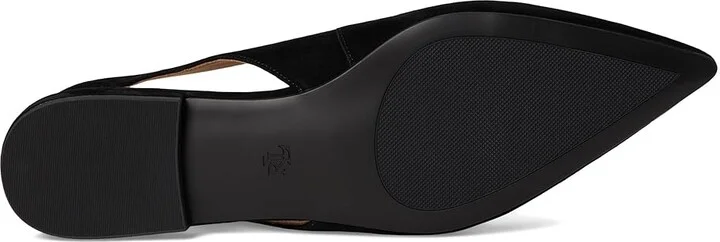 Lauren Ralph Lauren Londyn Suede Slingback Flat Women's Flat Shoes Black : 9 B - Medium - Image 3