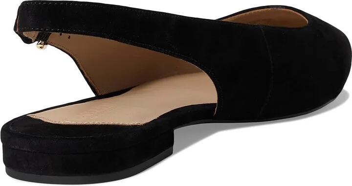 Lauren Ralph Lauren Londyn Suede Slingback Flat Women's Flat Shoes Black : 9 B - Medium - Image 4