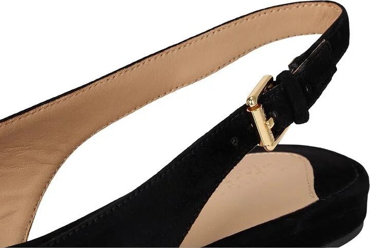 Lauren Ralph Lauren Londyn Suede Slingback Flat Women's Flat Shoes Black : 9 B - Medium - Image 7