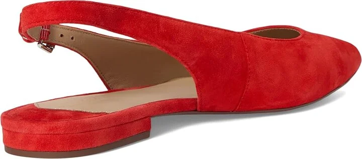 Lauren Ralph Lauren Londyn Suede Slingback Flat Women's Flat Shoes Bright Vermilion : 8 B - Medium - Image 4