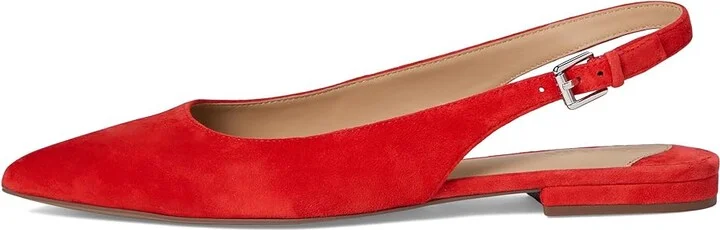 Lauren Ralph Lauren Londyn Suede Slingback Flat Women's Flat Shoes Bright Vermilion : 8 B - Medium - Image 6