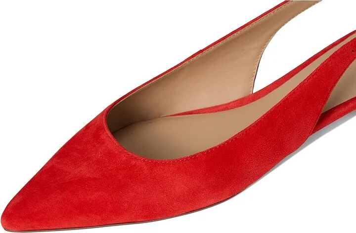 Lauren Ralph Lauren Londyn Suede Slingback Flat Women's Flat Shoes Bright Vermilion : 8 B - Medium - Image 7