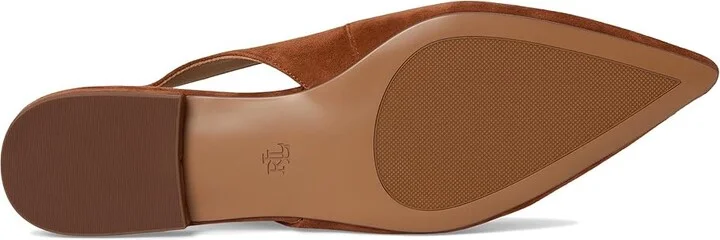 Lauren Ralph Lauren Londyn Suede Slingback Flat Women's Flat Shoes Lauren Tan : 6 B - Medium - Image 3