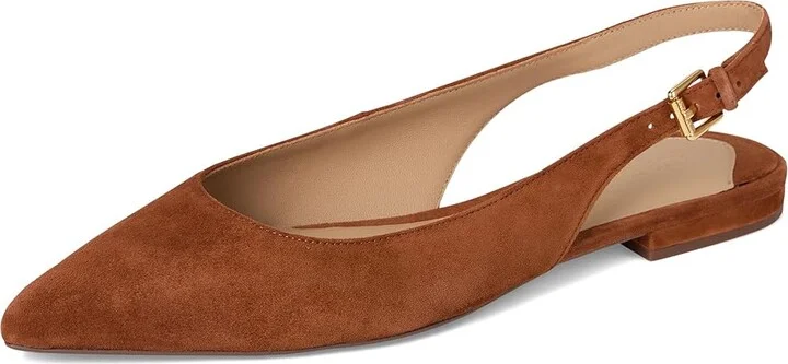 Lauren Ralph Lauren Londyn Suede Slingback Flat Women's Flat Shoes Lauren Tan : 6 B - Medium - Image 5