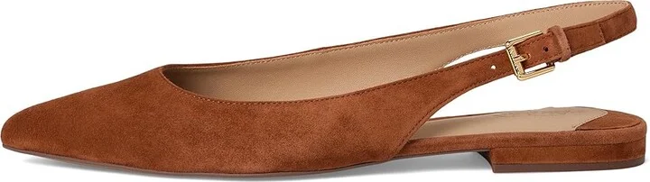 Lauren Ralph Lauren Londyn Suede Slingback Flat Women's Flat Shoes Lauren Tan : 6 B - Medium - Image 6